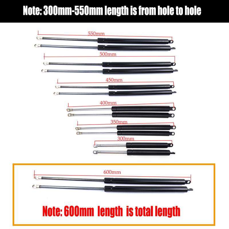 2pcs 300-600mm 300-1200N Car Gas Struts Bonnet Hood Trunk Tailgate Shock Lift Strut Support Bar Gas Spring Bus Bed Truck Window