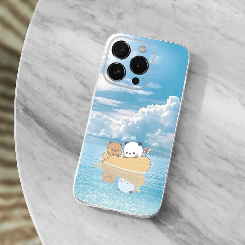 Милый Мультяшный Чехол B-BuBu D-DuDu для iPhone 16,15,14,13,12,11 Pro,Max,Plus,X,XS,XR,SE,Mini Прозрачный Мягкий Чехол