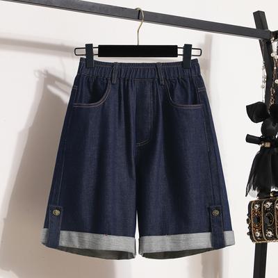 2025 Большие размеры Женские брюки Летние шорты Джинсы Короткие Базовые брюки с высокой талией Однотонные брюки с эластичной талией Макси