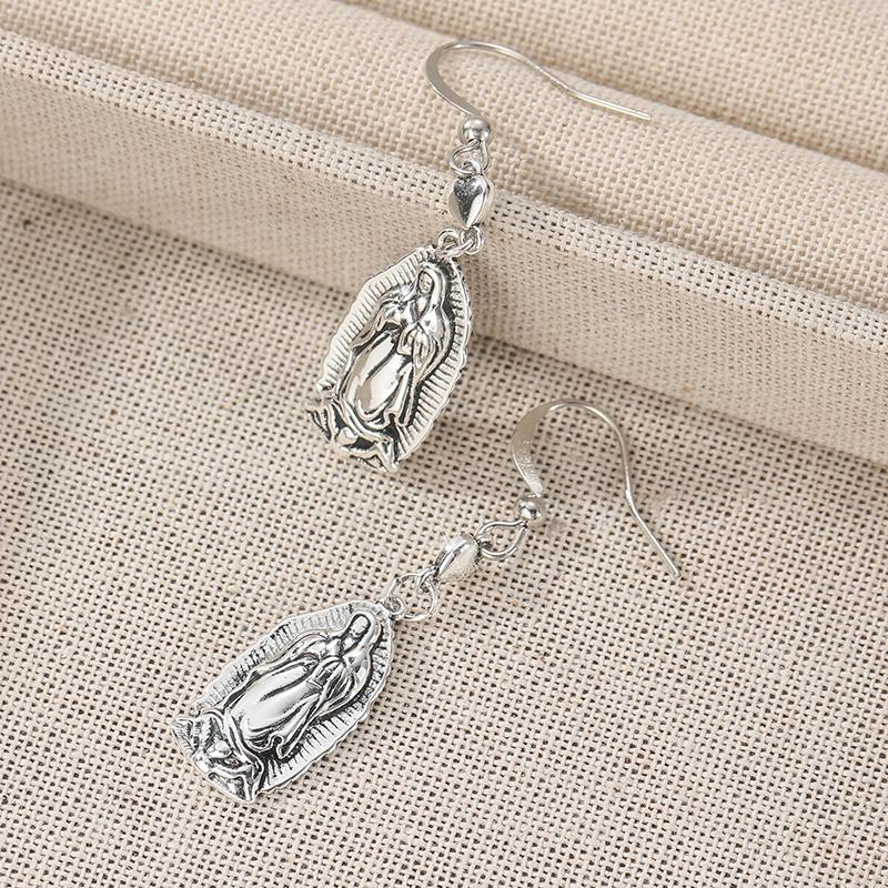 Ethnic Copper Color Heart Virgin Dangle Women's Earrings Hand Carving Geometry Party Daily Wear