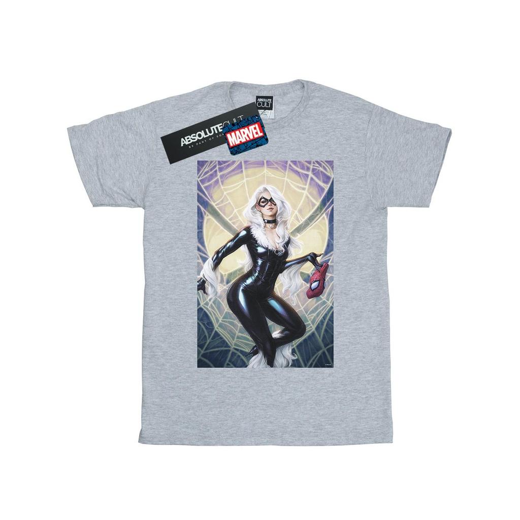 Marvel Mens Black Cat Artwork T-Shirt