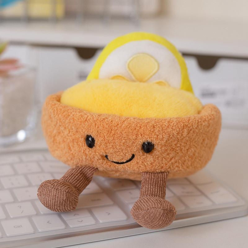 Плюшевая игрушка-тарт с сыром, клубникой и лимоном для детей и коллекционеров