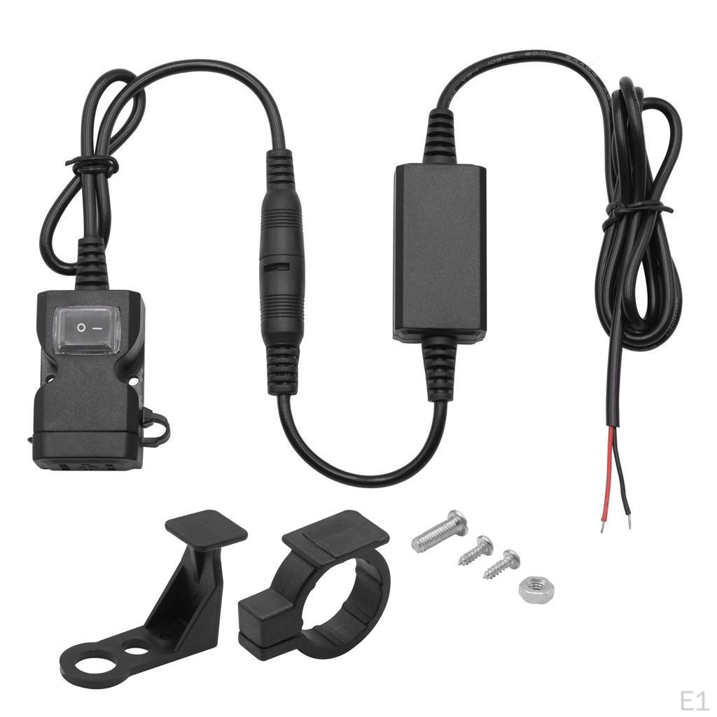 Руль мотоцикла Двойной USB-порт для зарядки Розетка С переключателем Водонепроницаемый