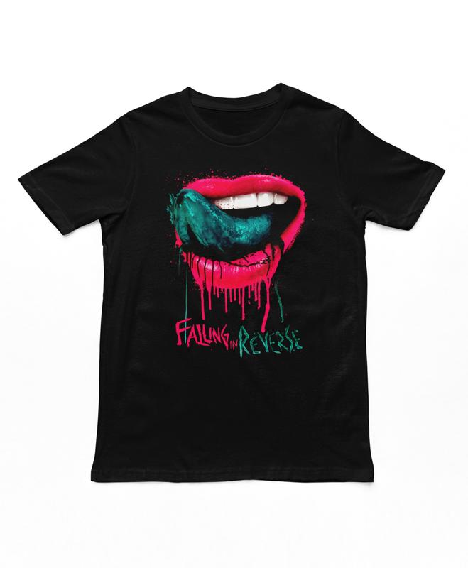 Falling in Reverse Lips Unisex T-shirt Music Classic Band Rock Tee New Black