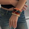 Vintage Acrylic Bamboo Beads Bracelet For Women Multi Color Stretchy Resin Girls Charm Couple Bangles Gift Men Jewelry