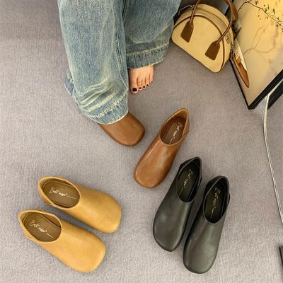 2025 новые деловые повседневные ретро универсальные кожаные туфли пара удобные повседневные туфли одна педаль ленивые туфли