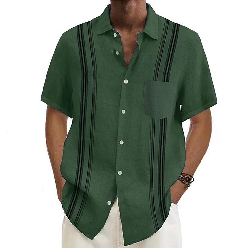 Дизайнерские мужские повседневные рубашки с коротким рукавом из хлопка и льна, свободные рубашки, весна-лето