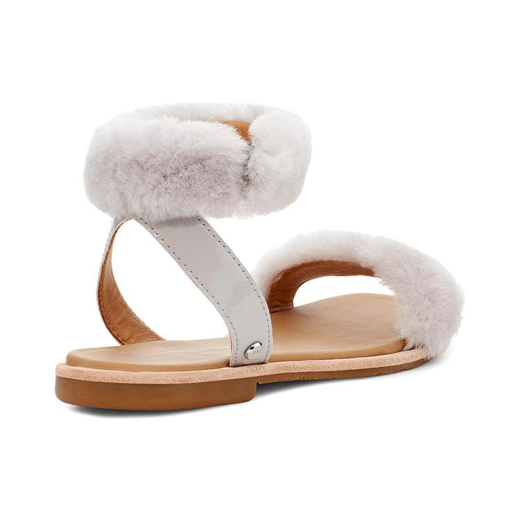 UGG Fluff Springs Спортивные Сандалии с Открытым Носком для Улицы Белые Женские 1101438-FEA