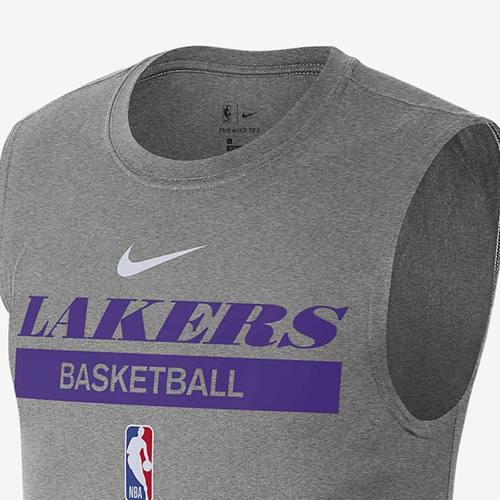 Nike Dri-FIT NBA Letter Logo Print Basketball Jersey Los Angeles Lakers Men Jersey Gray DR6771-063