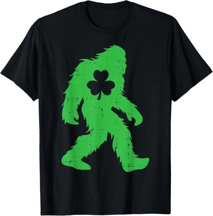 St Patricks Day Bigfoot Sasquatch Shamrock Kids T-Shirt