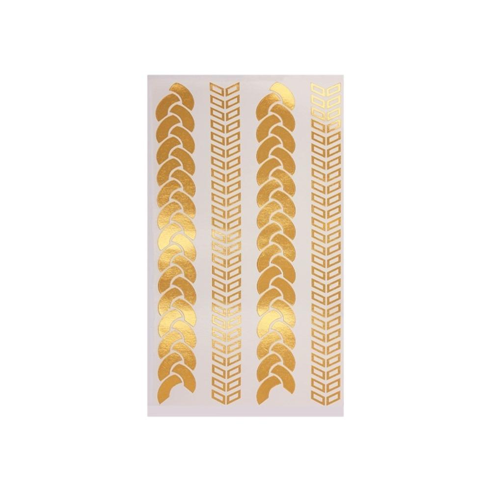 Golden Color Hair Tattoo Sticker Waterproof Metal Style Tattoo Stickers Makeup