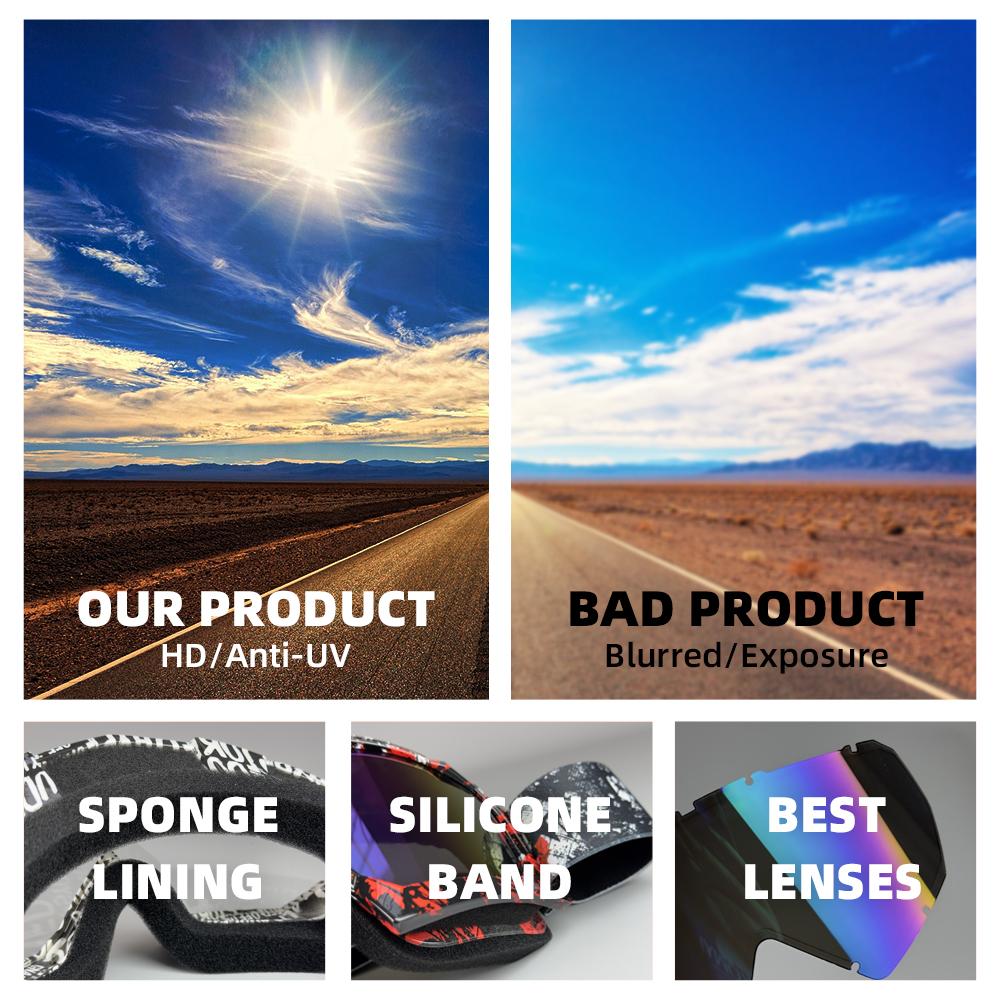 Мотоциклетные очки Велосипедные очки Очки для езды на открытом воздухе Внедорожные лыжи Спорт MX ATV Dirt Bike Гоночные очки Очки для мотокросса Велосипед Google