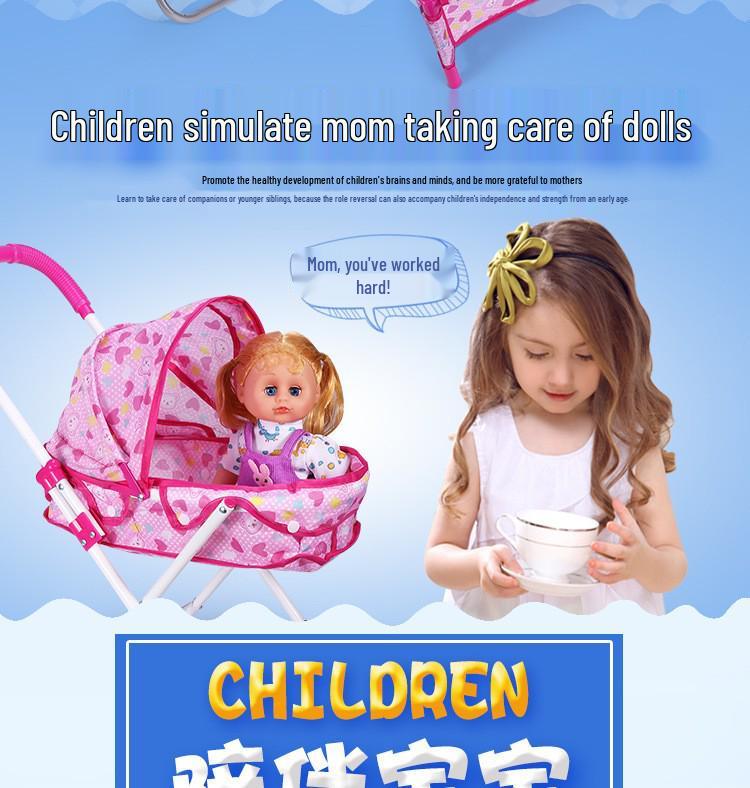 Детский кукольный домик Игровая зона Легкая прогулочная коляска с куклой