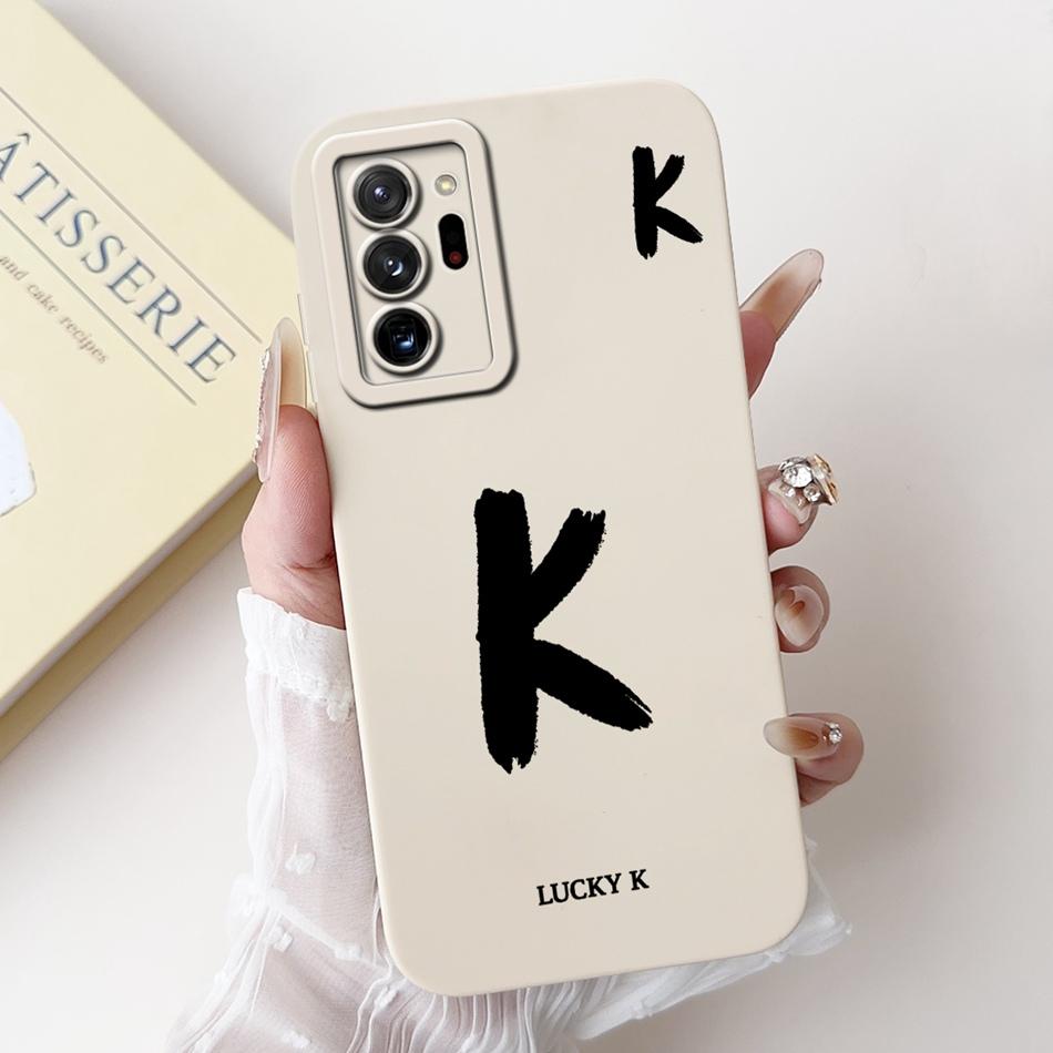 Для Samsung Galaxy Note 20 Ultra Note20 Счастливой Первой Буквой Чехол для Телефона Для Samsung Note 20 20Ultra 5G Мягкие Силиконовые Чехлы