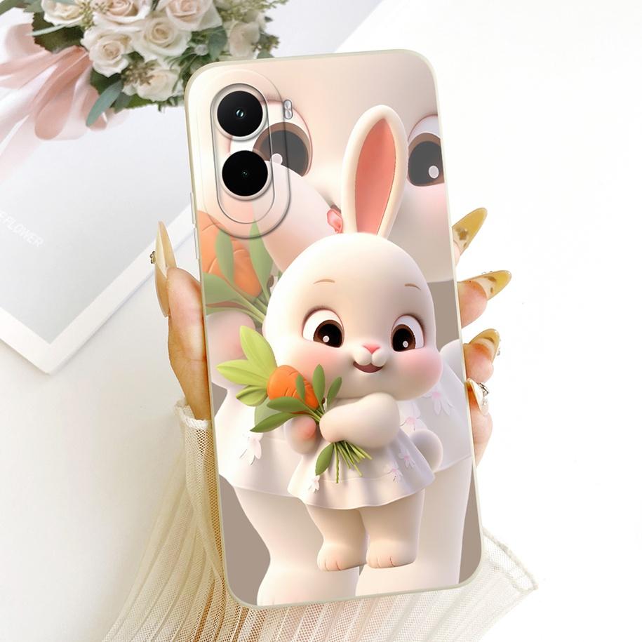 Для Xiaomi Poco M7 4G Чехол Простой Бант Мультяшный Кот Кролик Мягкий Силикон Задняя Крышка Для Xiaomi Poco M7 Plus M7Plus PocoM7 Чехол