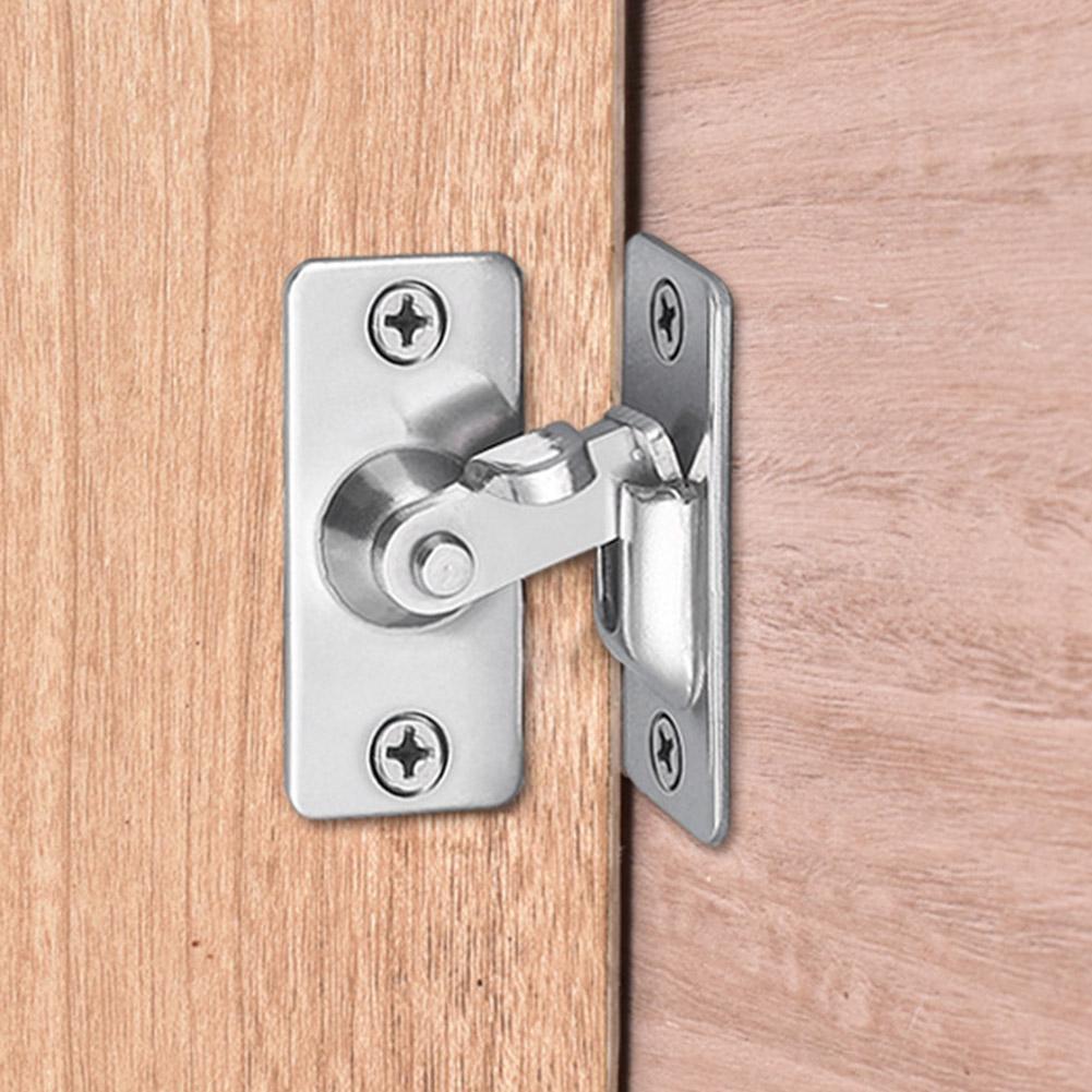 Door Lock Guard Latch Bolt 90 Degree Steel Toggle Latch Sliding Barn Door Lock Wine Cabinet Closet Right Angle Lock Hardware