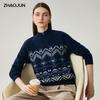 Женский жаккардовый кашемировый свитер-водолазка Zhaojun в стиле Fair Isle