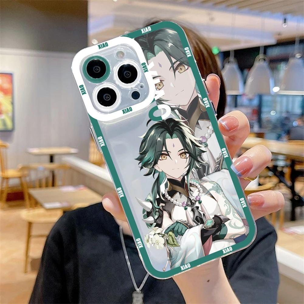 Чехол для телефона Genshin Impact для iPhone 11 12 13 14 15 16 Pro Max Plus Mini 7 8 SE X XS XR Прозрачный Мягкий Силиконовый Чехол-крышка Сяо Кли