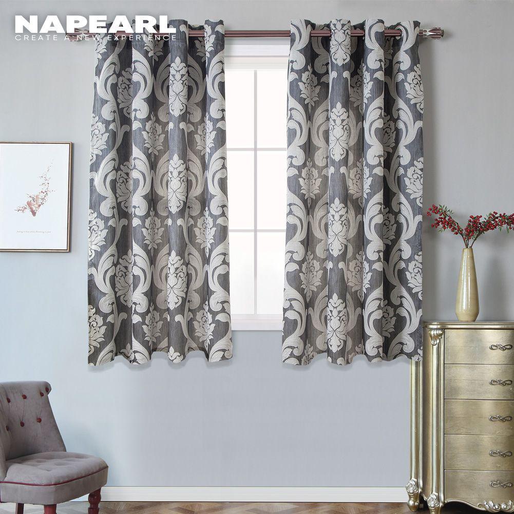 1 PC 100x130 Short Modern 40% Semi-blackout Jacquard Window Curtain For Home Decor
