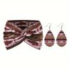 3pcs Ankara Print Women's Hairband Set Boho Women's Earrings Set  Sports Wear