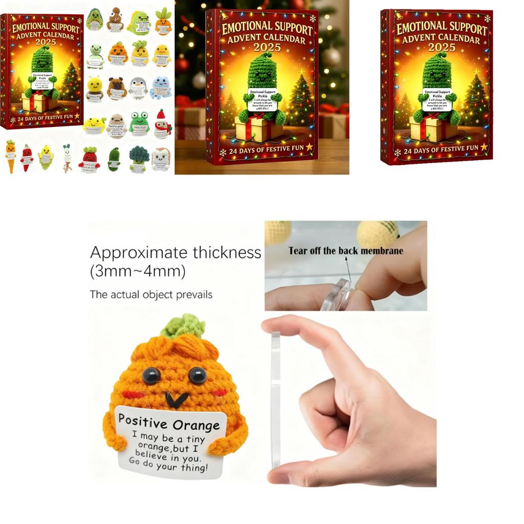 Календарь обратного отсчета до Рождества для эмоциональной поддержки, игрушка из тканого материала для семейного и детского веселья