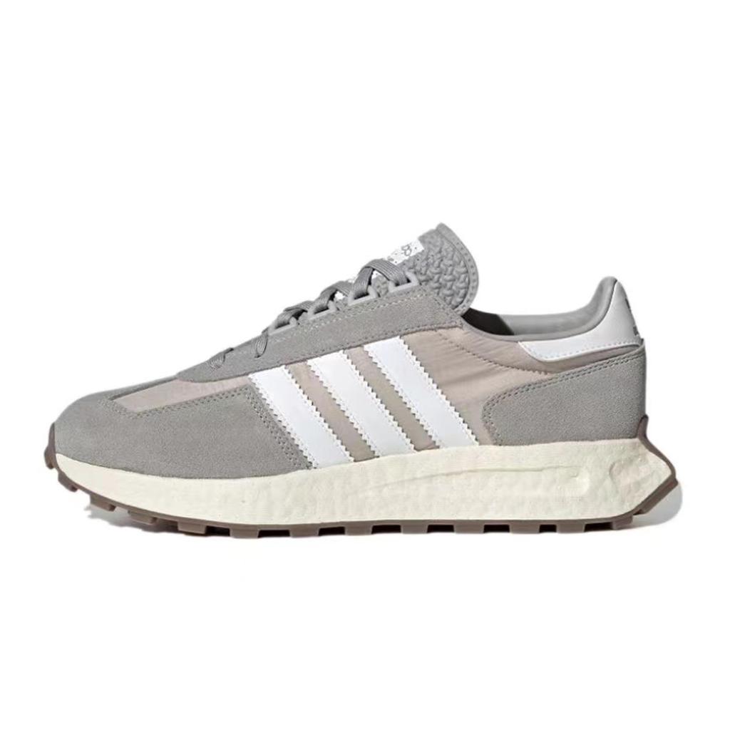 Adidas Originals RETROPY Slip Resistant Abrasion Resistant Low top Running Shoes Unisex Gray Brown Silver Q47101(Team80-S-BOX)