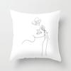 Abstract minimalist lines cushion cover different female pose sketch pillowcase bedroom sofa car decoration square