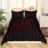 Red Glowing Polygonal Grid Pattern Bedding Set 135×200 Duvet Cover Set With Pillowcase 260×240 Quilt Cover Black Blanket Cover