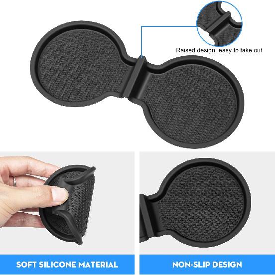 Cup Holder Inserts for Tesla Model Y 2026 Juniper | Center Console Liner Coasters Mat Pad for 2017-2026 Model 3 & 2020-2026 Model Y & 2026 Model YL