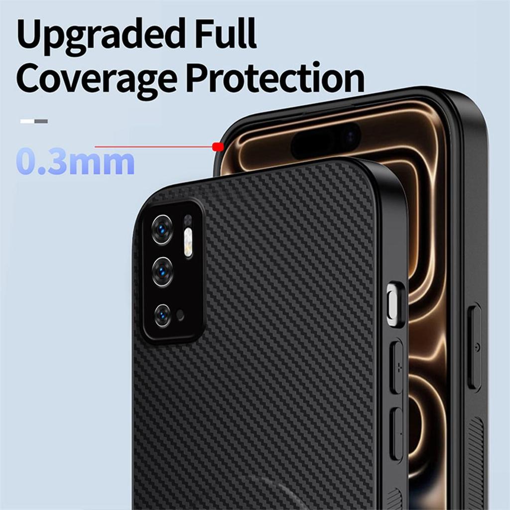 Чехол для телефона из ТПУ с текстурой карбона для Xiaomi Redmi Note 10 5G, POCO M3 Pro 5G, с подставкой для просмотра под разными углами, мягкая защитная крышка