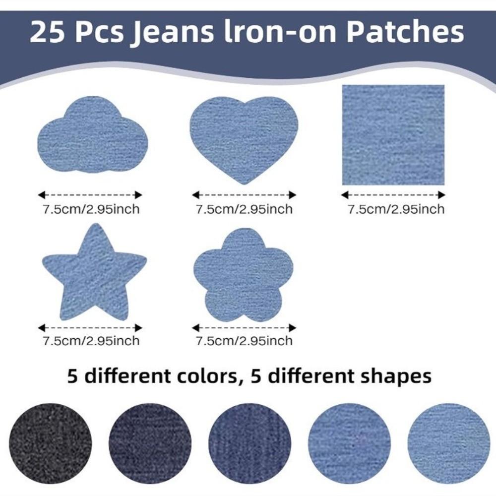 Cute Pattern Iron-on Patches 5 Colors Embroidered Patches Cute Jeans Patches for Jeans Repair
