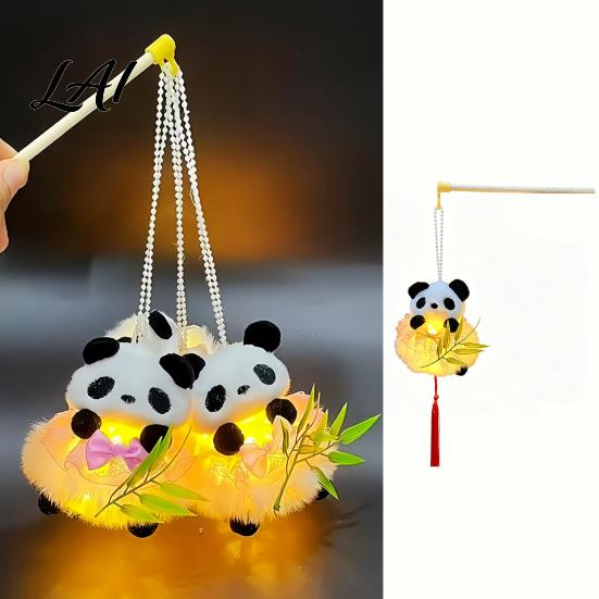 Hanfu Photo Prop Mid Autumn Panda Bamboo Glowing Lantern Handheld Chinese Style Festival Decor Cute Animal Light for Night Kids Traditional