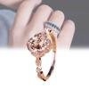 Stunning Pink Zirconia Micro Pave Princess Engagement Ring 18k Rose Gold Plated