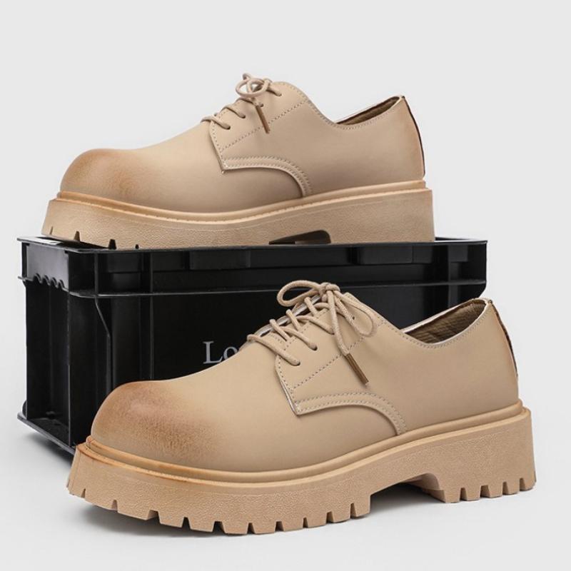 Fashion 2025 New Men Woman Derby Work Shoes Retro Lace-Up Suede Shoes Thick Sole Breathable Low-Top Industrial Casual Footwear for Men