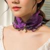 Hair Band Ruffle Edge Wraps Flower Female Shawl Printed Scarf Summer Bib Korean Style Scarves