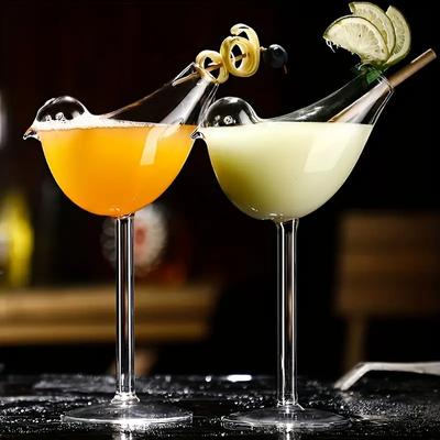 Бокалы для вина Birdie, 2 шт., 6,8 унции — прозрачные стеклянные бокалы для бара, паба, клуба, ресторана, домашнего использования — креативные фужеры для шампанского для летней посуды