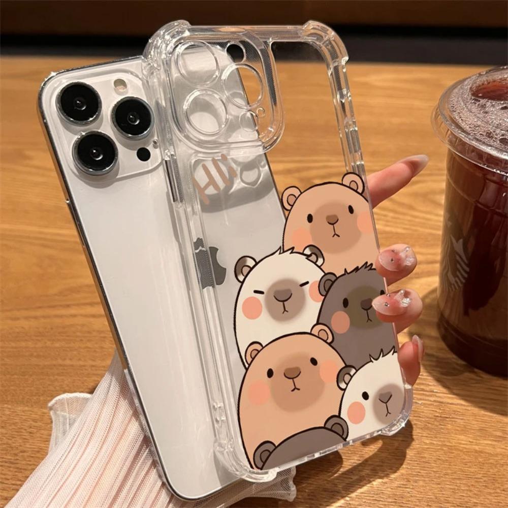 Capybara Cartoon Animal Phone Case For Samsung Galaxy S25 S24 S23 S22 S21 S20 Edge FE Ultra Plus 4G 5G Anti Fall Clear TPU Cover