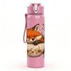 1PC Fox Teacup Autumn Print 750ml Color Plastic Sports Water Bottle Leakproof Flip Straw Lid Suitable for Sports Office Home Use
