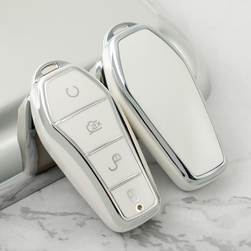 Автомобильный брелок в виде ракушки для BYD Han Ev Tang Dm Qin PLUS Song Pro MAX Yuan, пряжка из мягкого ТПУ, чехол для ключей от машины, аксессуары, аксессуары