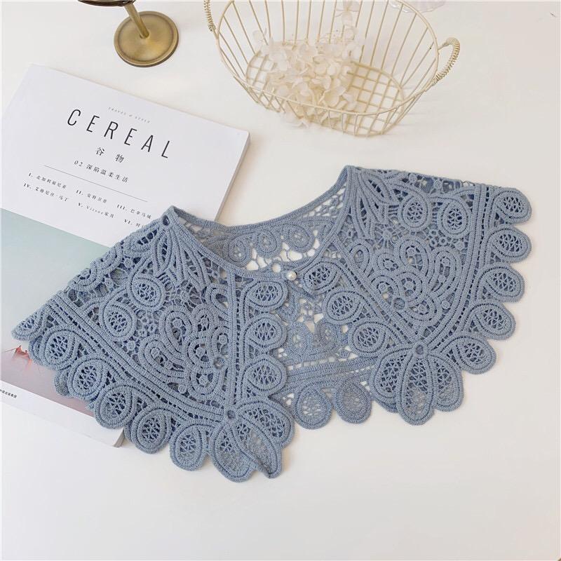 Beige Knitted Collar Fake Women's Fashion Clothing Accessories Solid Color Vintage Lace Collars Detachable Female Shirt Blouse