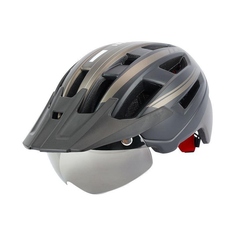Mountain Bike Helmet With Magnetic Goggle Visor Peak Men Women Adult Cycling Safety Gear