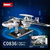 WOMA TOYS C0836 829 шт. Серебряный большой игрушечный реактивный военный самолет военно-воздушных сил транспортный самолет строительные блоки набор для детей