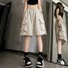 Y2K Cargo Shorts Women Harajuku Black Oversized Wide Leg Shorts Summer Streetwear Fashion High Waist Baggy Short Pants