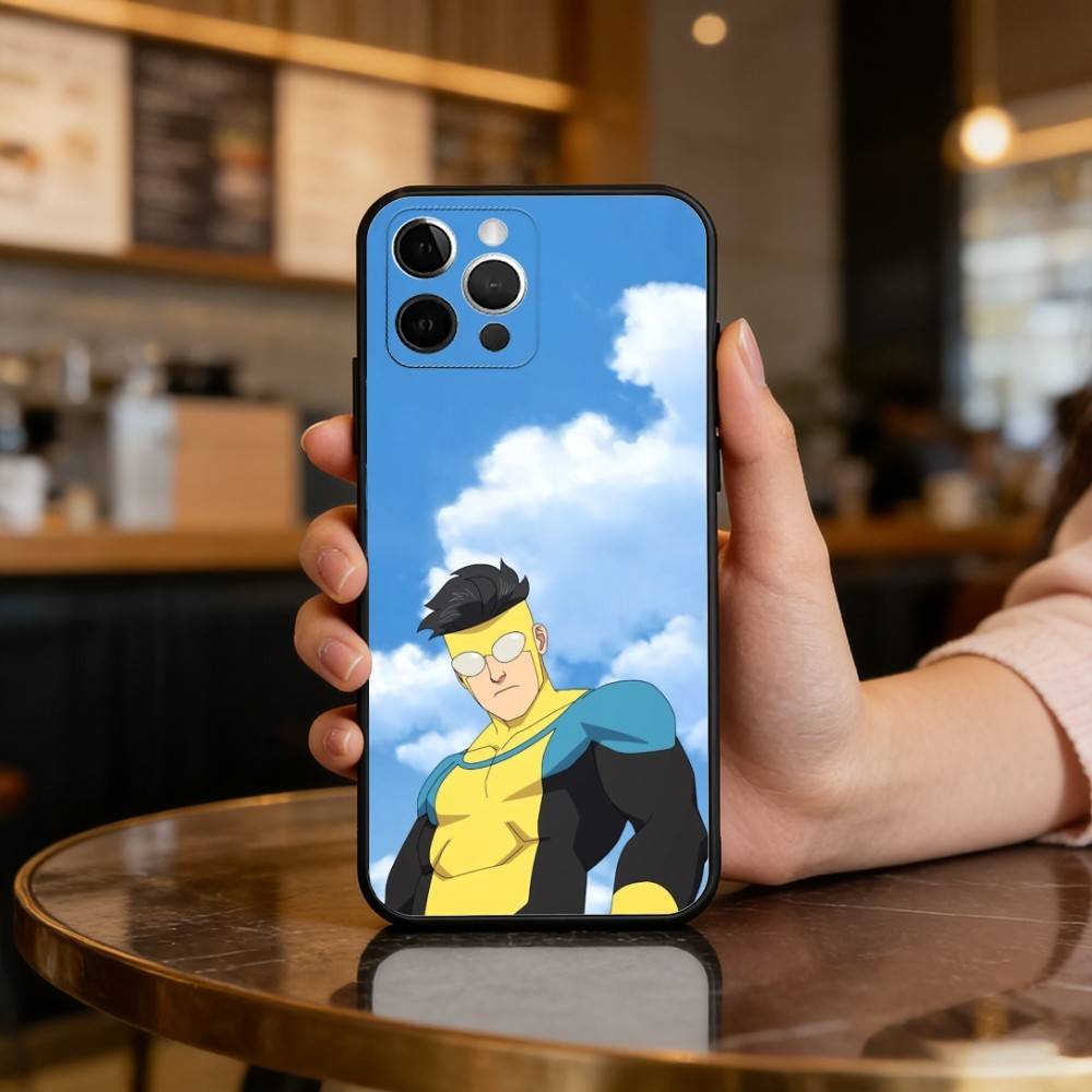 Крутой I-Invincible Арт Чехол для Телефона для iPhone 17,16,15,14,13,12,11 Plus,Pro Max,Мягкий Силиконовый Черный Чехол