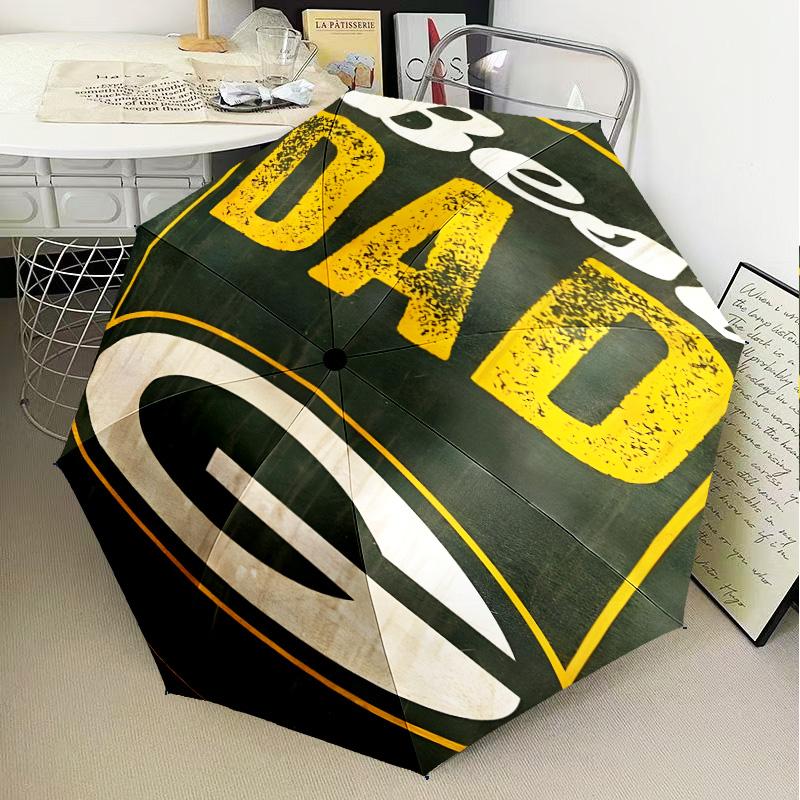 Green Bay Packers Fan Gear Umbrella Folding umbrella, automatic umbrella 8-Frame for Travel, camping Use Gift for Halloween Christmas