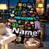 Custom Name Personalized Minecraft Print Blankets, Home Decor, Bedroom, Sofa, Camping, Couch, Gifts for Birthday Christmas