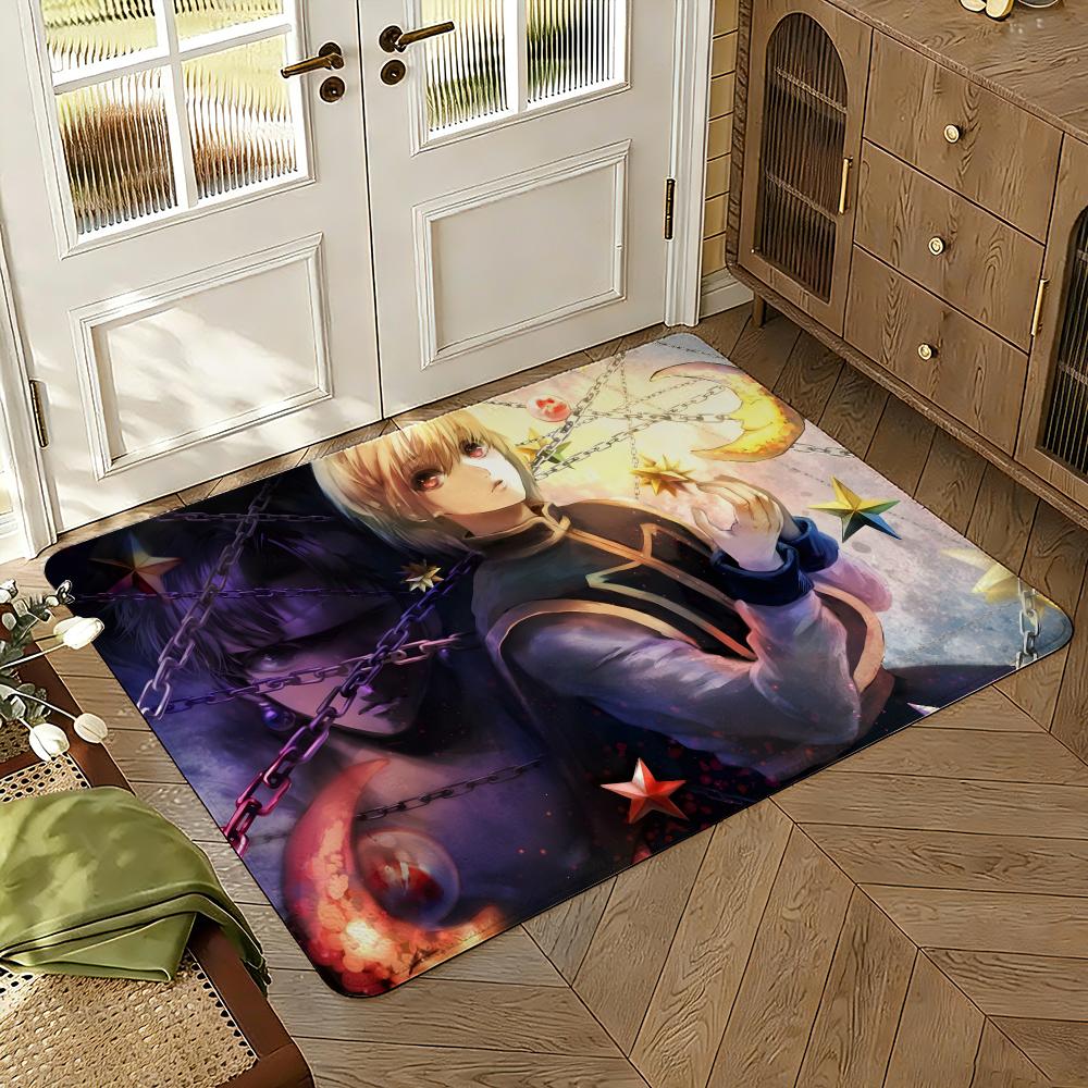 Kurapika Floor Mat Soft Thickened Absorbent Non-Slip Bedroom Living Room Door Mat Home Decor Flannel Rugs
