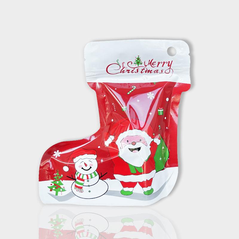 1 шт. Рождественский подарочный пакет, алюминиевый пакет, пакет для конфет, пакет для закусок, упаковочный пакет, рождественский кулон для украшения, пакет с застежкой-молнией