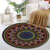 Colorful Mandala Round Pattern Rug Design Print round rug, living room, bedroom, playroom carpet, non slip floor mat, gift