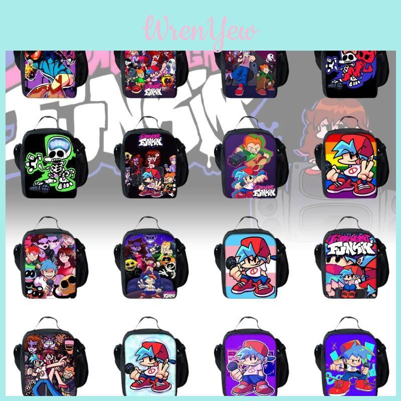 Милая геометрическая сумка для ланча Friday Night Funkin для мальчиков и девочек